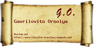 Gavrilovits Orsolya névjegykártya
